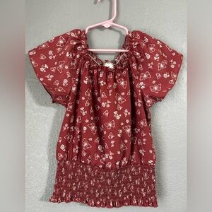 Red Butterfly Print Top